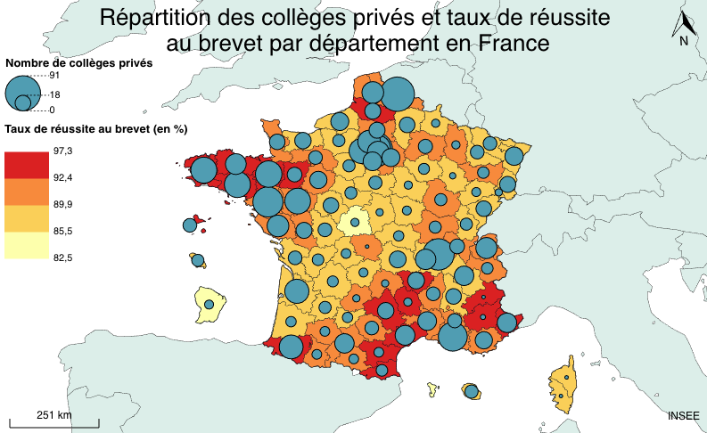 Répartition des collèges privés